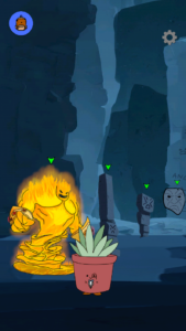 Example of level showing interactive items