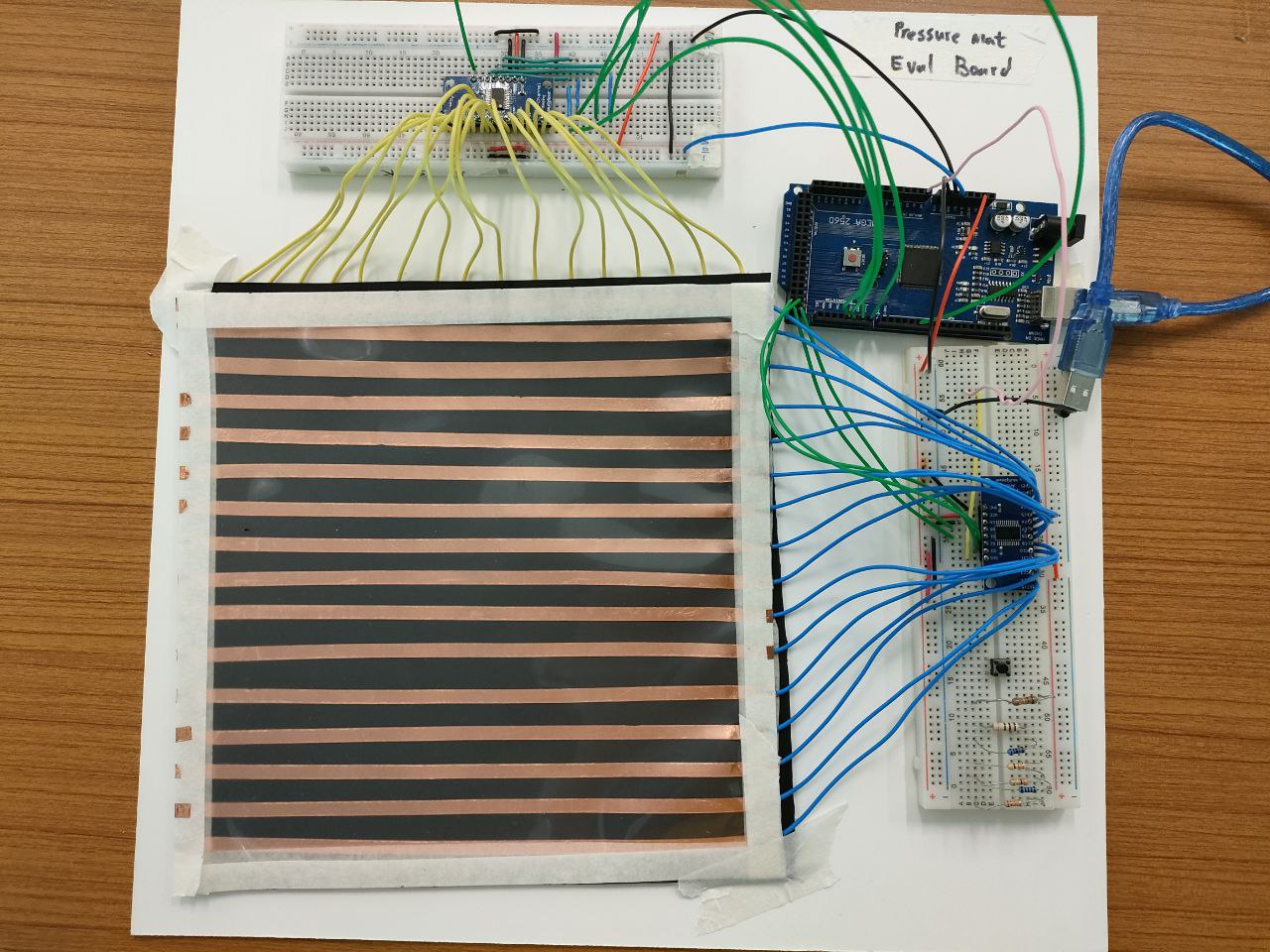 Different materials and electronics designs were experimented with to improve sensitivity and signal-to-noise characteristics