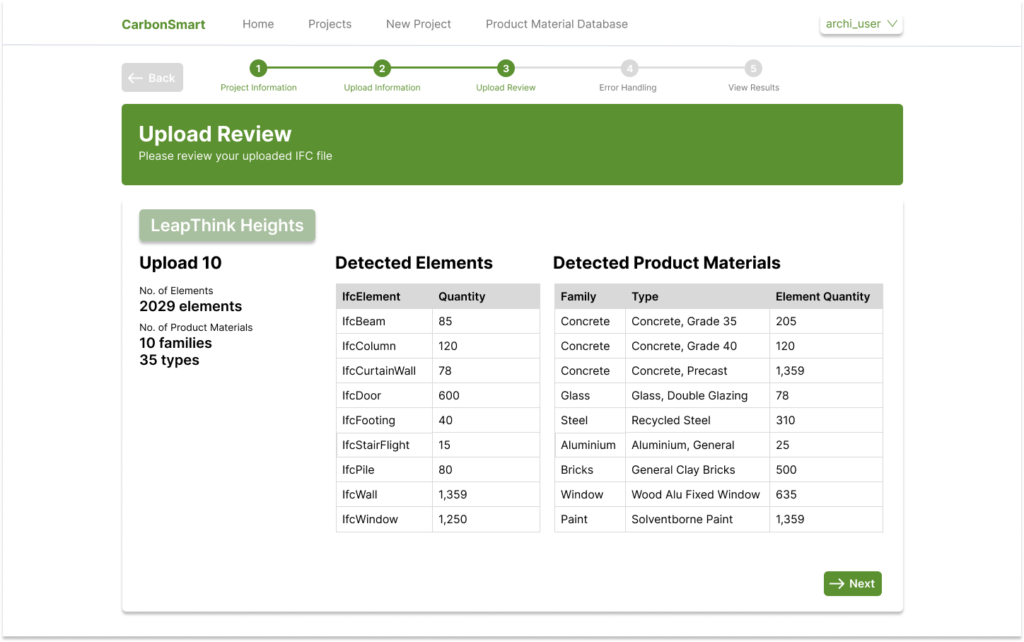 Upload Review Page