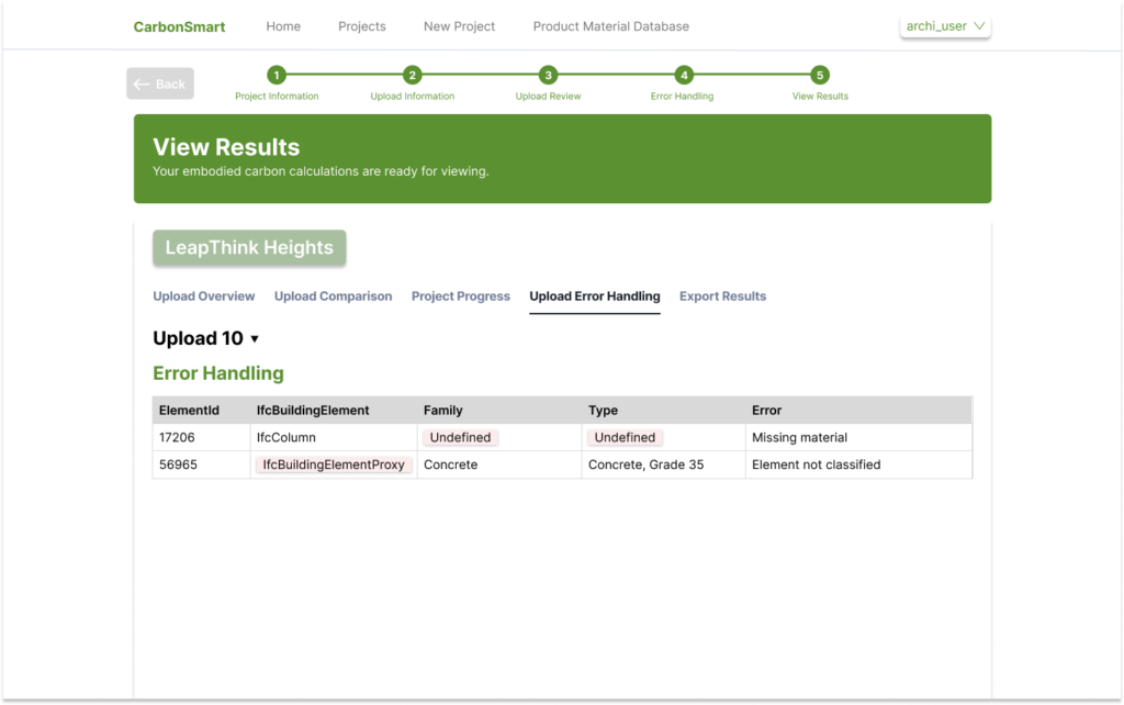 Error Handling Report Page