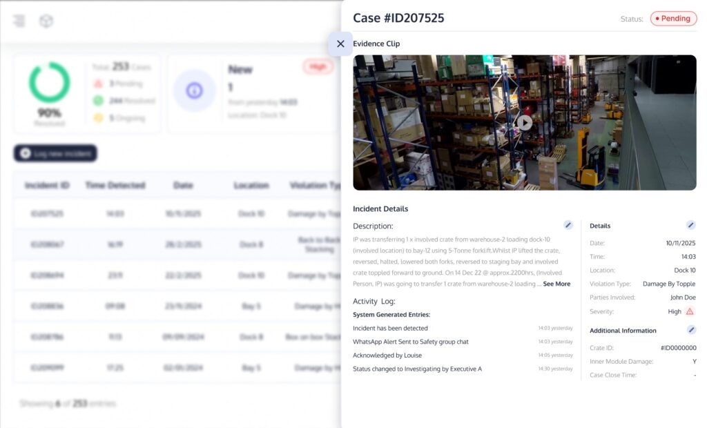 Landing Page with Incident Drawer