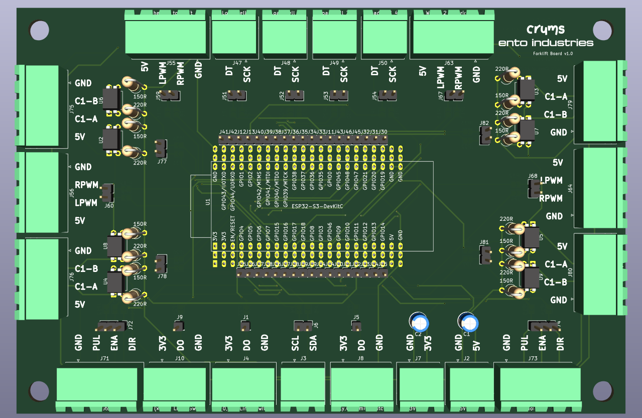 Custom Forklift PCB Render
