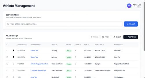 Athlete Management System